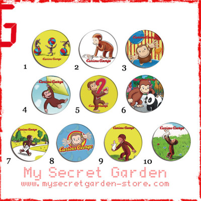Curious George - Pinback Button Badge Set 1a or 1b ( or Hair Ties / 4.4 cm Badge / Magnet / Keychain Set )